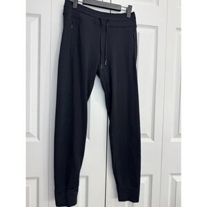 Lululemon Luxe Waffle-Knit Joggers Womens 4 Black Pull-On Drawstring Slim-Fit